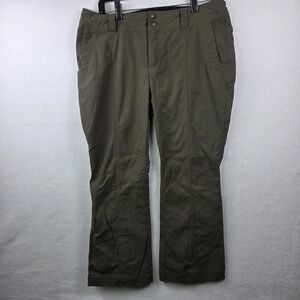 Royal Robbins Womens Hiking Pants Size 12‎ Green Stretch Lightweight Gorpcore